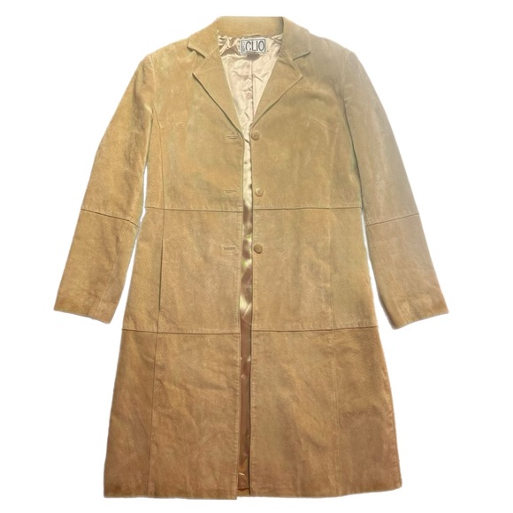 Vintage long suede CLIO tan jacket 🧥 - Picture 1 of 5